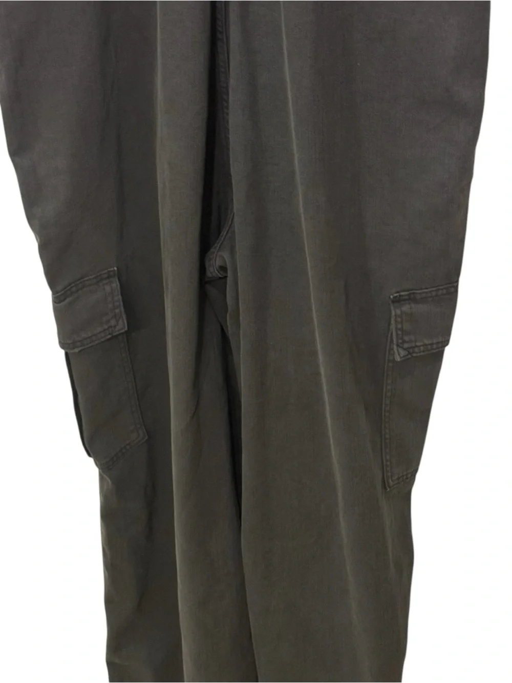 Aerie Wide-Leg Denim Cargo Overalls in black color women’s size XL